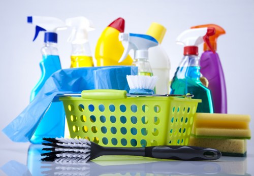 Commercial cleaning team working in a Soho office interior