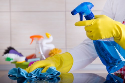 Local carpet cleaner treating stains in a Soho property