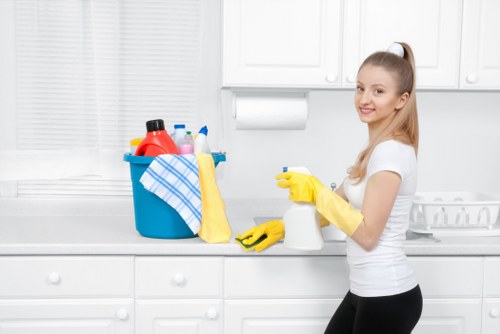 Stain removal work in a busy Soho commercial space