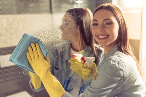 Cleaning team preparing a central London property for new occupants