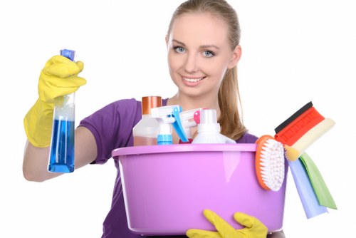 Risk assessment and safe cleaning preparation in a work area